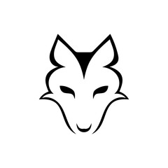 head wolf silhouette logo design vector
