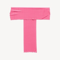 Fototapeta na wymiar Pink duct tape letter T
