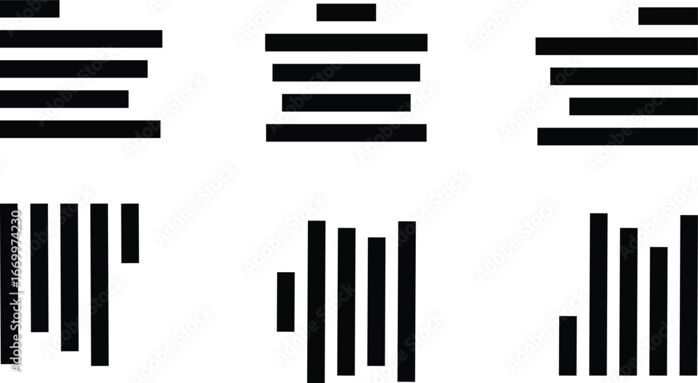 Poster align line icon set with solid black and outline vector illustration style. collection of text align