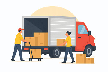 delivery man with truck