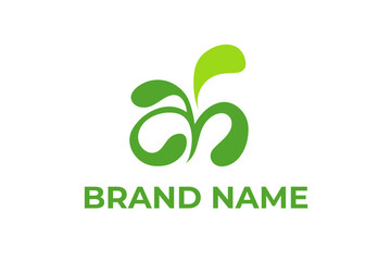 Creative organic letter A and H logo design template with abstract liquid drop shapes. Modern and minimal vector logomark perfect for branding, business identity, and creative design projects.