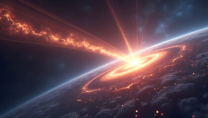 Leuchtende Galaxie mit Energiezentrum 