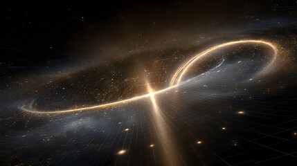Abstrakte Galaxie mit leuchtender Lichterschleife im Universum 