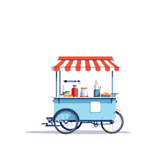 Street food cart with canopy design