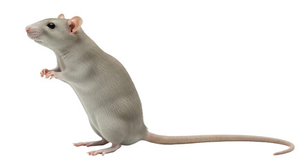 Isolated Standing Grey Rat