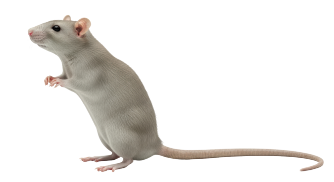 Isolated Standing Grey Rat