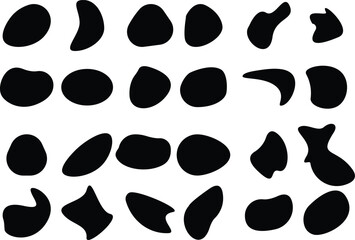  24 abstract blob set in black color abstract organic shapes 