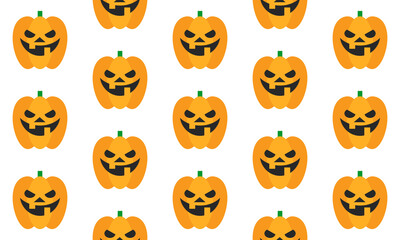 Halloween Pumpkins Seamless Pattern. Halloween illustration. Design element for card, poster, text decoration.