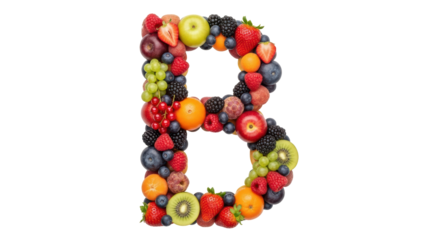 Isolated Letter B from Fruits
