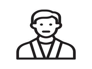 Elegant Company Profile Template Icon in Modern Minimal Line Vector Art