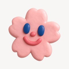 Fototapeta premium Playful pink flower face