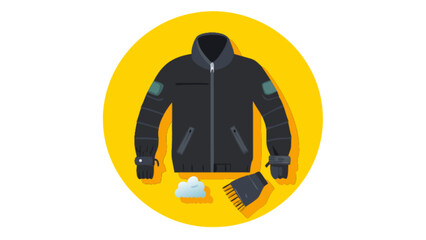 Stay Warm and Stylish with this Modern Jacket, Scarf, and Glove Set Illustration, Perfect for Winter Adventures and Cozy Comfort, a Must-Have for Cold Weather