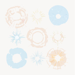 Set of different sparkling white light effects