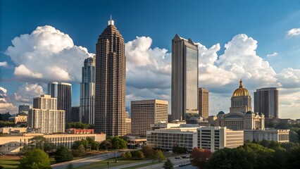 Obraz premium downtown atlanta skyline showing several prominent