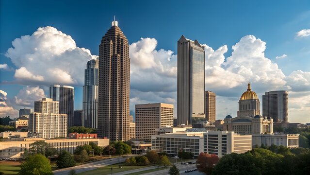 downtown atlanta skyline showing several prominent