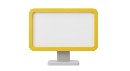 Isolated Yellow Framed Signboard