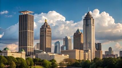 Fototapeta premium downtown atlanta skyline showing several prominent