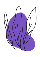 hand drawn flower purple