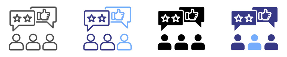customer feedback icon set multiple style
