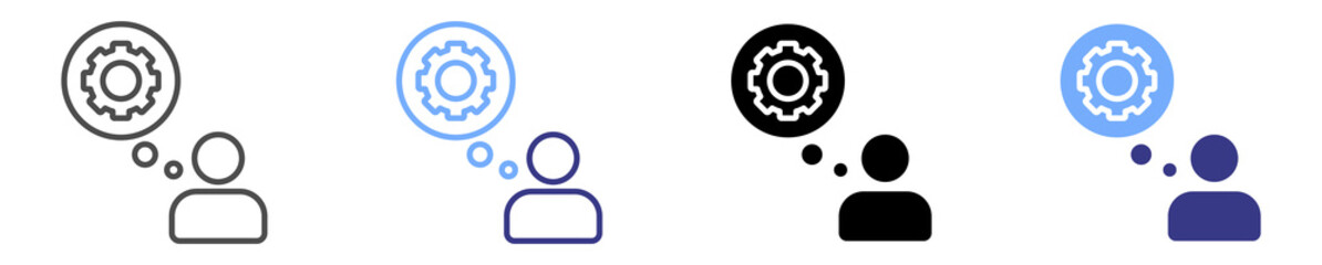 employee icon set multiple style