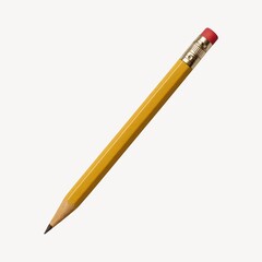 Classic yellow pencil with eraser.