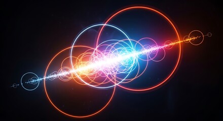 Abstract energetic circles colliding