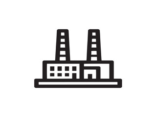 Naklejka premium Professional Factory Icon with Elegant Minimal Clean Vector Artwork Illustration