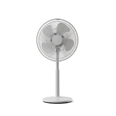 Obraz premium White Pedestal Fan - A Clean Cooling Solution for Home Comfort.