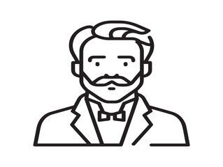 Family Celebration Father?s Day Icon with Elegant Line Art Design