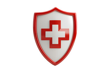 Obraz premium Shield representing health and safety isolated on white background