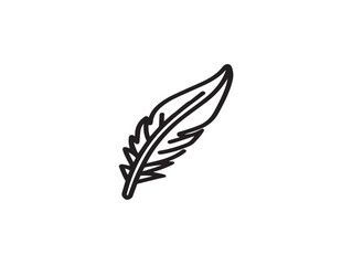 Obraz premium Modern Feather Element Icon in Clean Minimalist Vector Illustration