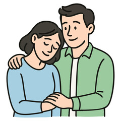Loving Couple Embrace, Emotional Support and Care