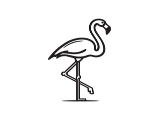 Naklejka premium Flamingo Bird Icon Designed in Attractive Minimal Line Vector Artwork
