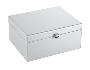 Fototapeta premium Silver jewelry box isolated on white background.