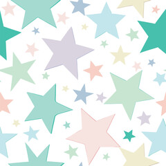 Obraz premium Seamless Christmas star pattern design vector illustration on a blue background