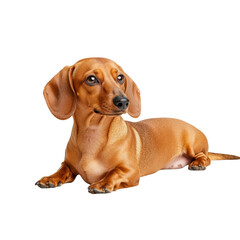 Dachshund dog brown short hair pet relaxed cute isolated transparency background