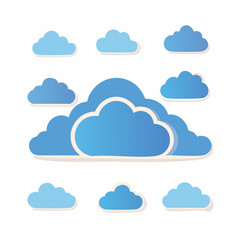 Cloud icon set vector