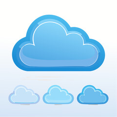 Vector Set of Cloud Icons, Isolated Design Elements, Minimalist Style, Perfect for Weather and Technology Themes.