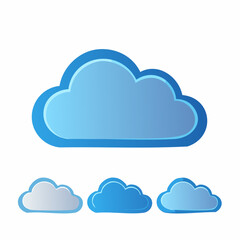 Cloud icon set vector