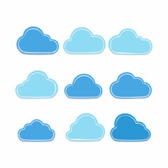 Cloud icon set vector