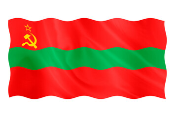 Digital composite. Flag of Transnistria. (Pridnestrovian Moldavian Soviet Socialist Republic - PMSSR) 2nd of September is Transnistrian Republic Day.