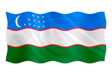 Digital composite. ..Flag of Uzbekistan..1st of September is Uzbek independence day..PNG file