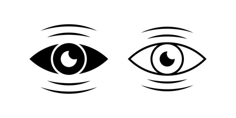 Eye Bin icon set. Minimalist Flat Design Eye Symbol Vision Sight Surveillance Icon Graphic