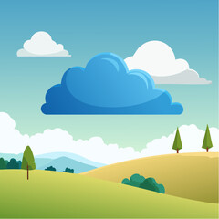 Blue cloud icon vector