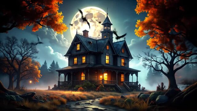 Haunted Victorian Mansion at Twilight