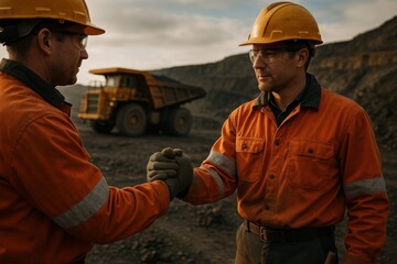 Mining workers handshake agreement