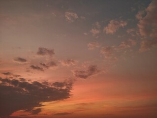 Beautiful sunset sky view in summer season 