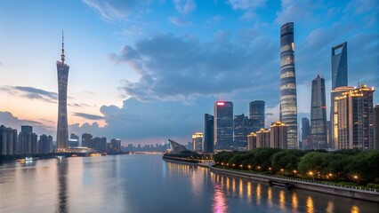 Obraz premium guangzhou city skyline