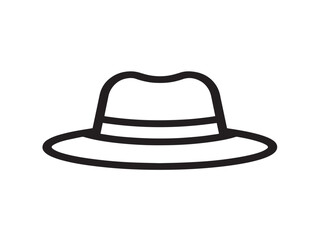 Modern Minimalist Hat Icon with Fashion Inspired Vector Line Artwork