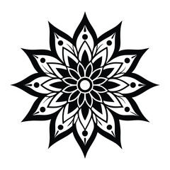 Fototapeta premium A minimalist black and white flower vector design with an abstract floral pattern and delicate leaf illustration
